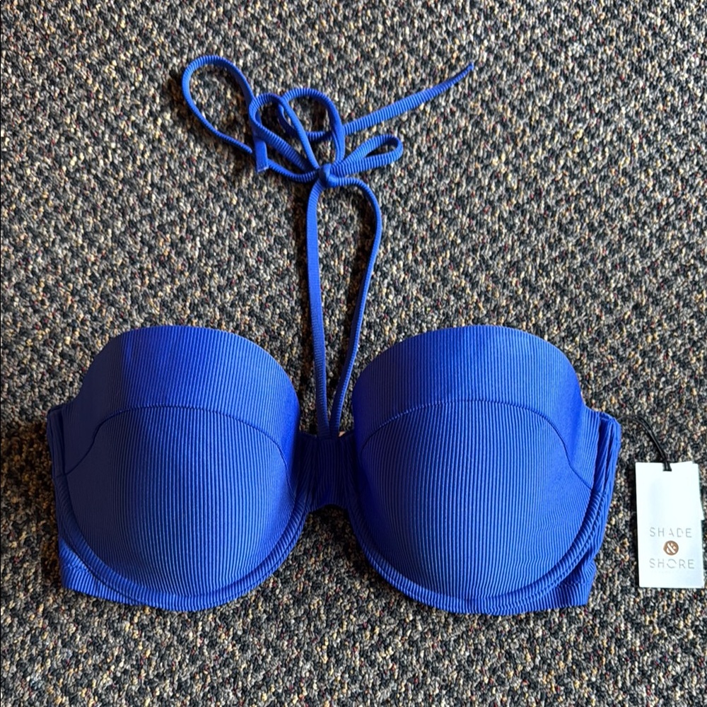 Shade & Shore Blue Push-Up Bra with Halter Neck